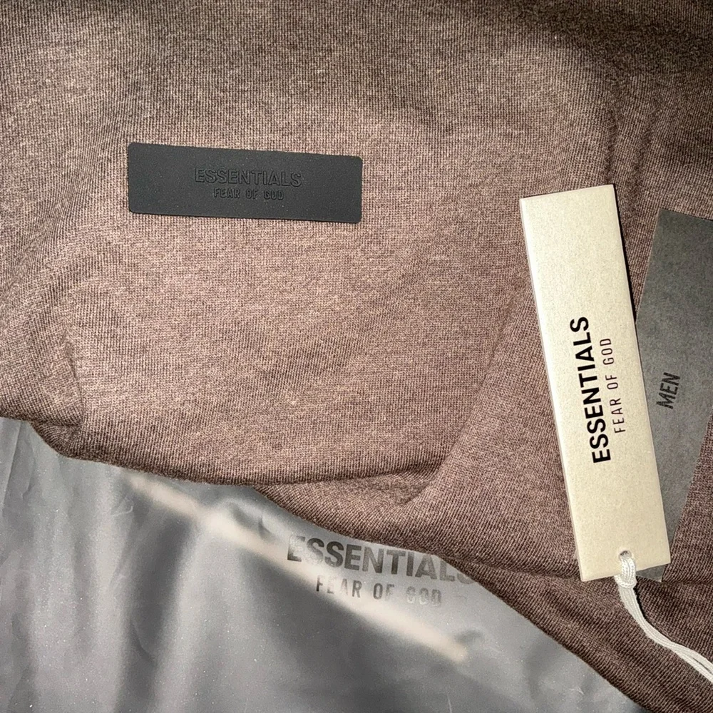 Brand new Fear of God men’s medium Heather Wood color fleece hoodie - Picture 5 of 8